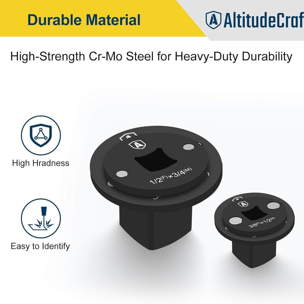 4-Pack Low Profile Impact Socket Adapter Set, Drive Reducing Ratchet Adapter Set