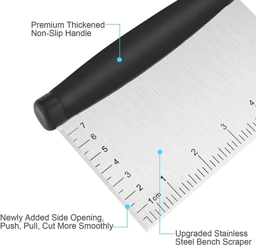 6-Inch Professional Bench Scraper with Comfortable Grip for Baking & Cooking