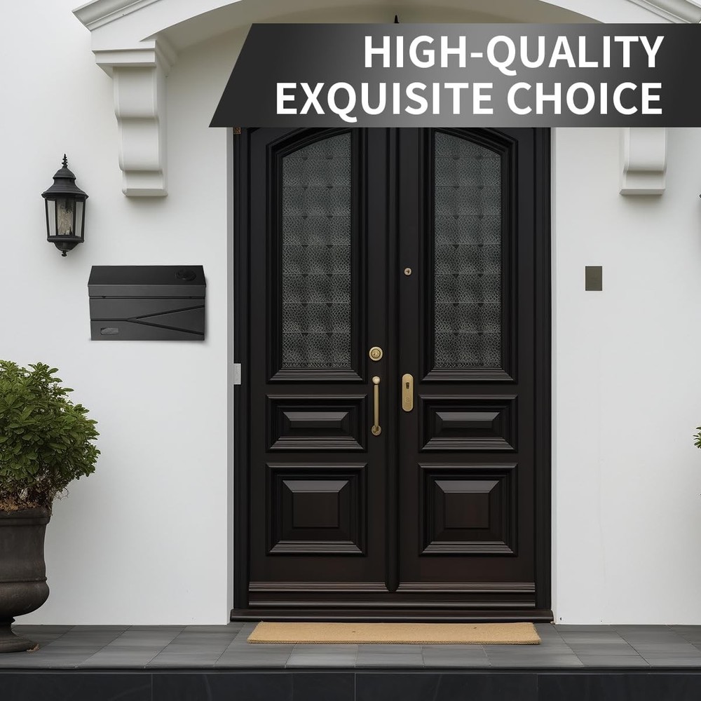 Wall Mount Mailbox, Large Capacity Mailbox for House, Black