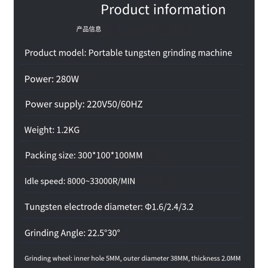 Argon Arc Welding Tungsten Needle Grinder Tungsten Electrode Sharpener Grinder；