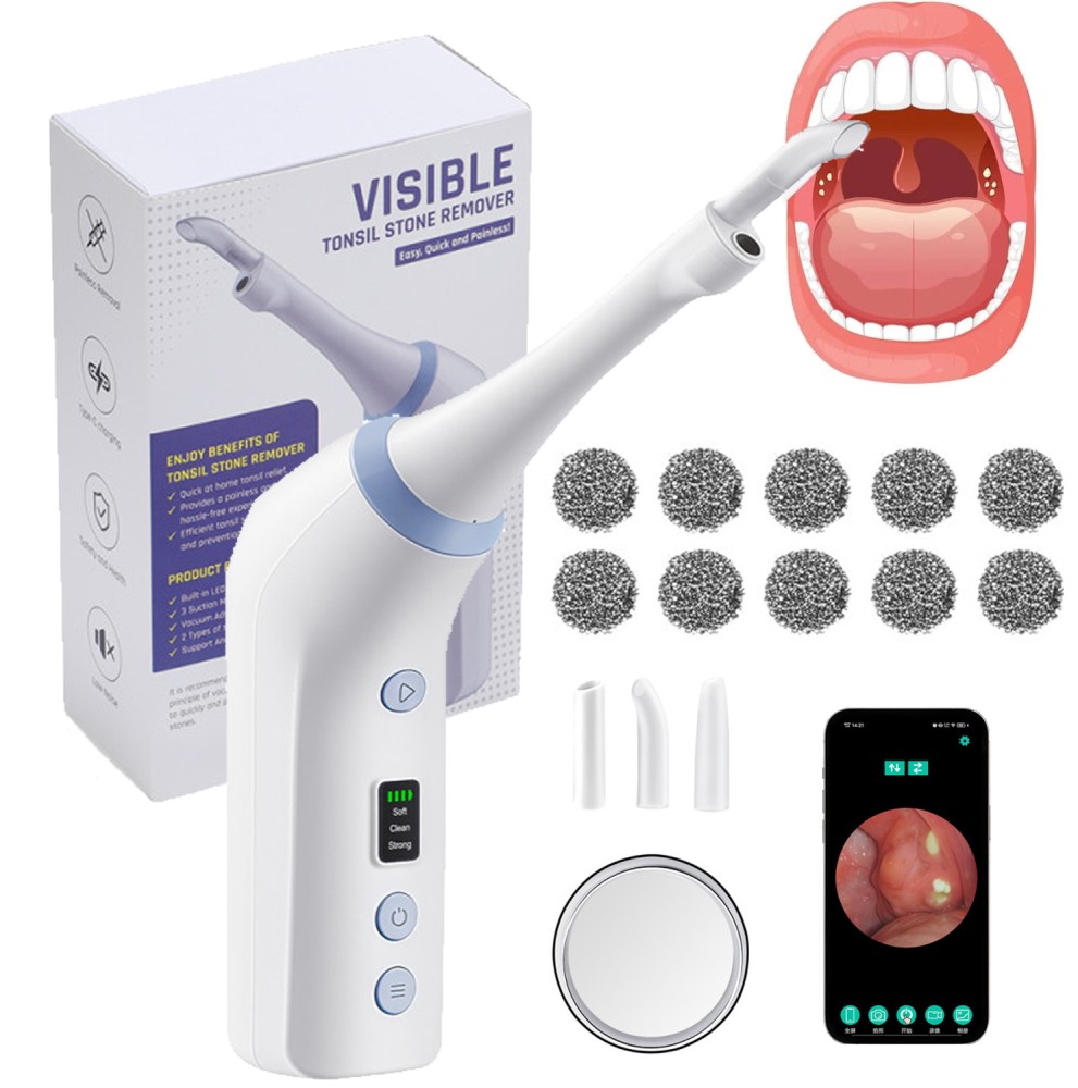 Electronic Visible Tonsil Stone Remover Kit with HD Camera Built-in LED Light