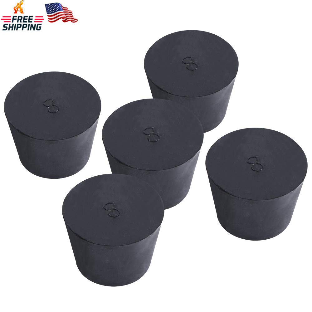 5-Pack (Same Size) Solid Rubber Stoppers - Size #8-42Mm (1.65In) X 32Mm (1.25In)
