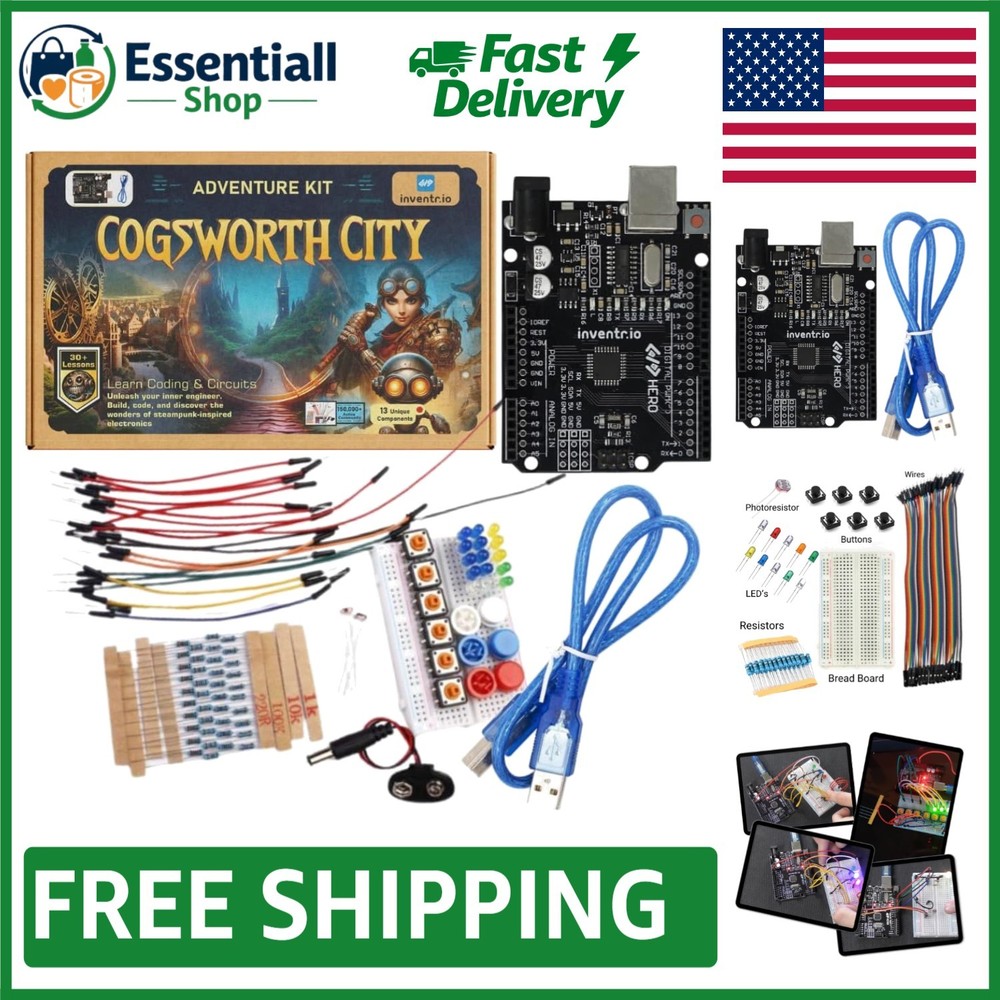 Cogsworth City Adventure Kit: Complete Beginner Electronics & Coding Experience