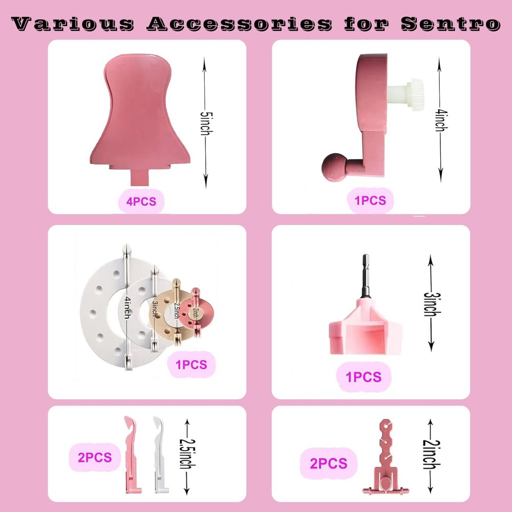 32pc Sentro Knitting Machine Accessories Kit Adapter Handle Tensioner CounterSet