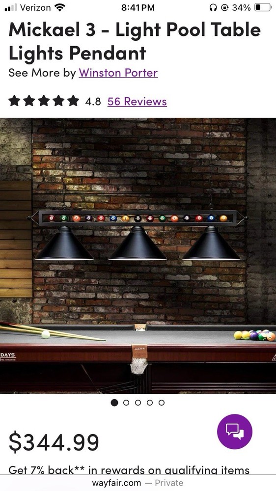 Mickael 3-Light Pool Table Lights