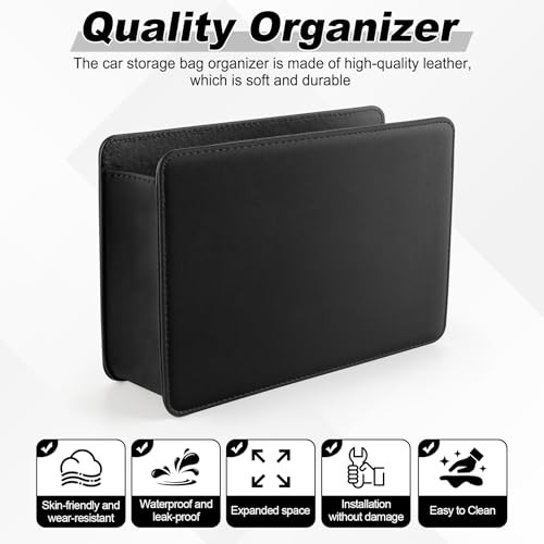 Car Door Trash Can, Leather Vehicle Trash Bin, Mini Dustbin Garbage Container