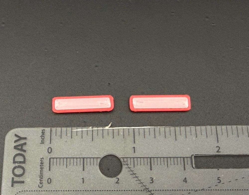 2-Pack 1/64 Scale Model Silver Top Red LED Style Whelen Lightbar 6402RS