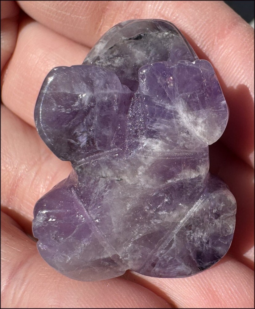 Chevron Amethyst FROG Totem - Dream Work, Crown Chakra
