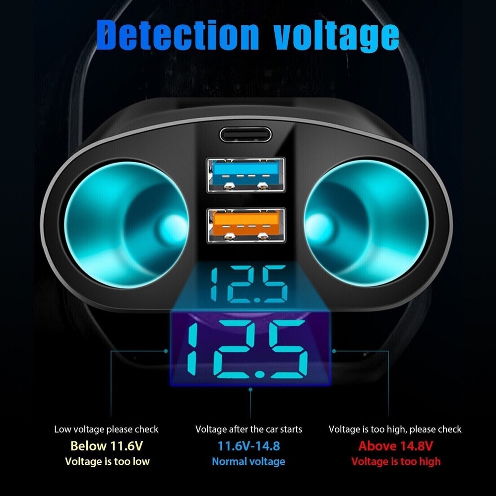 Car Cigarette Socket Battery Meter 12V Voltmeter Digital Display Voltage Gauge