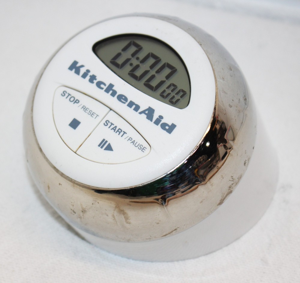 KitchenAid Digital Kitchen Timer Easy to Read Series white/Chrome WORKS 2 button