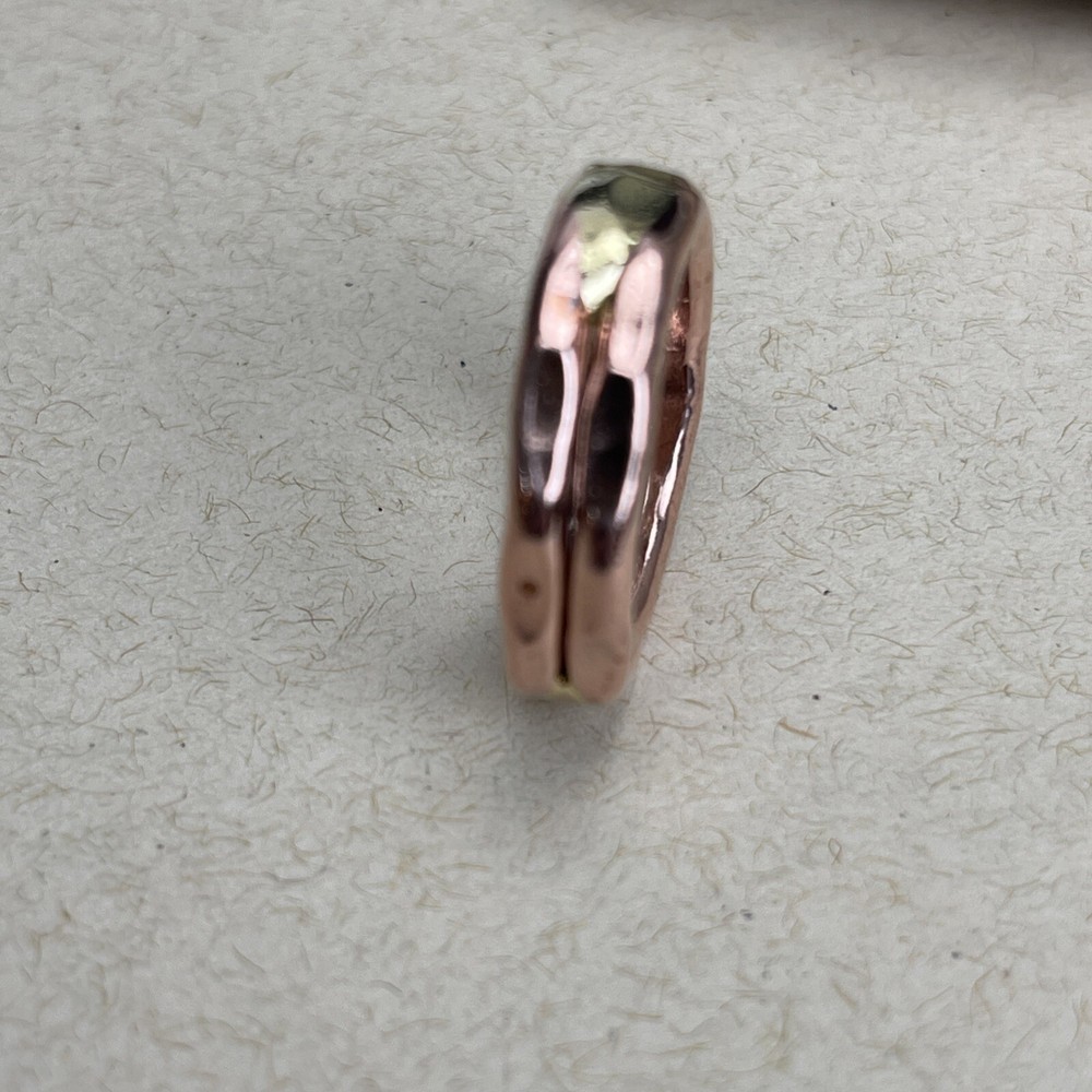 Copper Ring Large, Unique Hand Brazed And Hammered Size 11 3/4