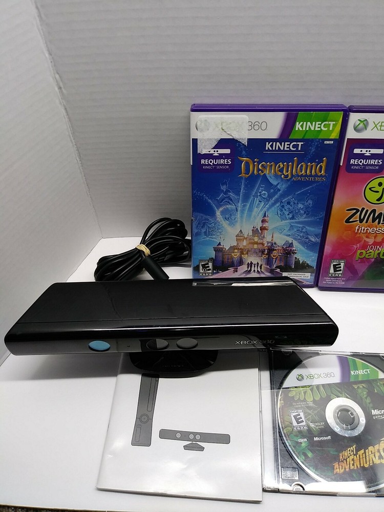 Xbox 360 Kinect Motion Sensor With 5 Games *TESTED*
