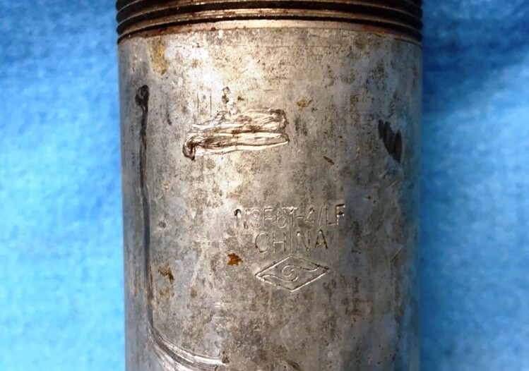 GALVANIZED PIPE NIPPLE, 2" X 6", SCH 40