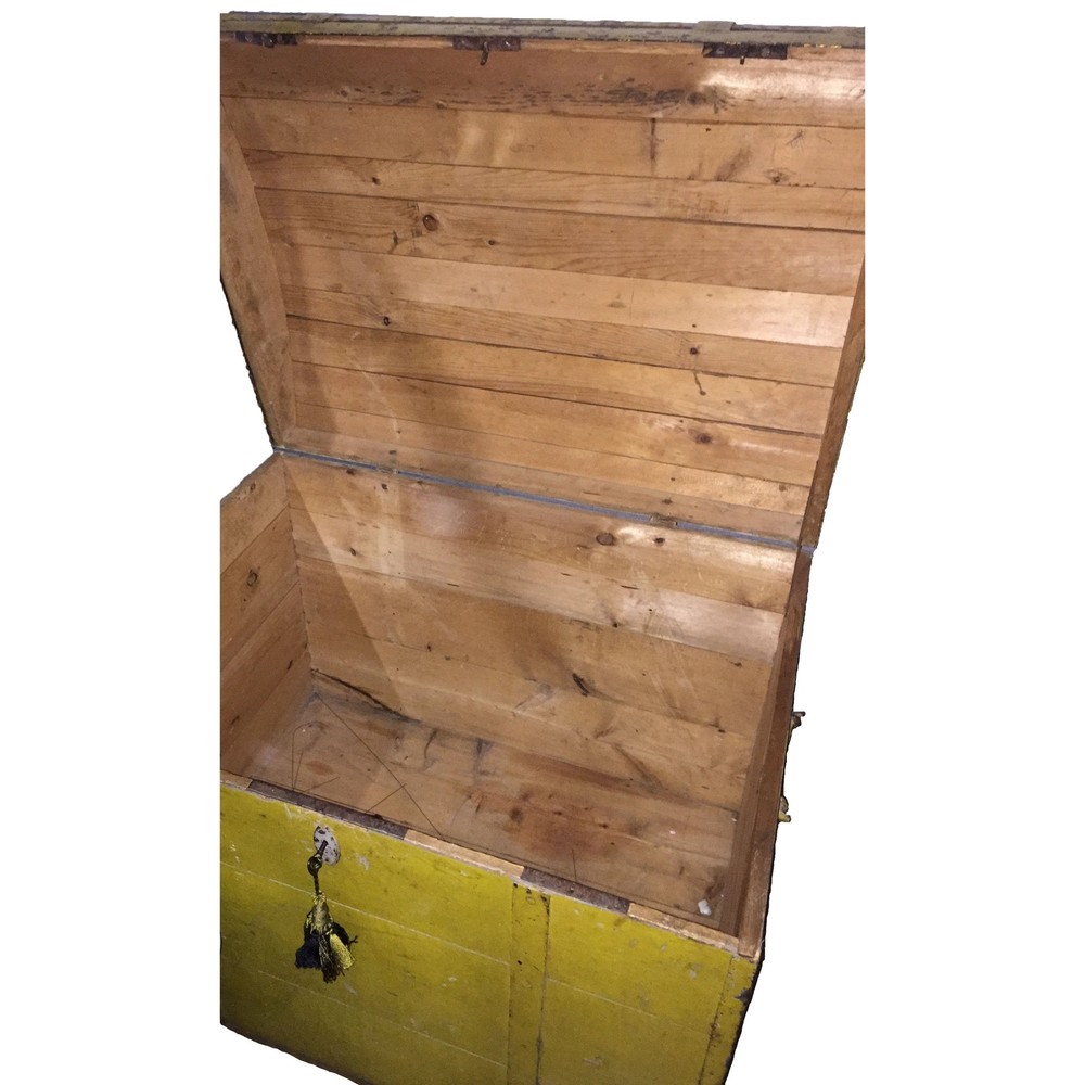 19th Century Painted Dome Top Blanket Chest | Trunk