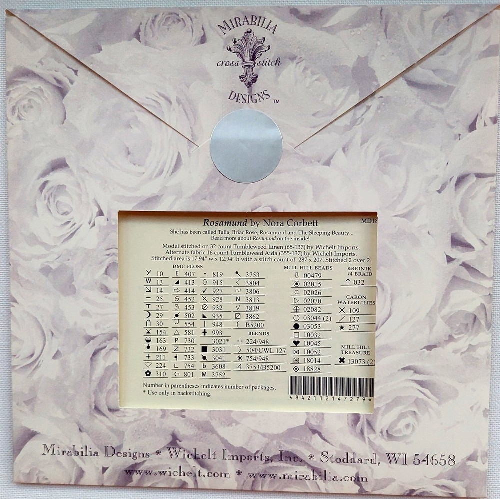 Rosamund Cross Stitch Chart Pattern Mirabilia Designs MD181