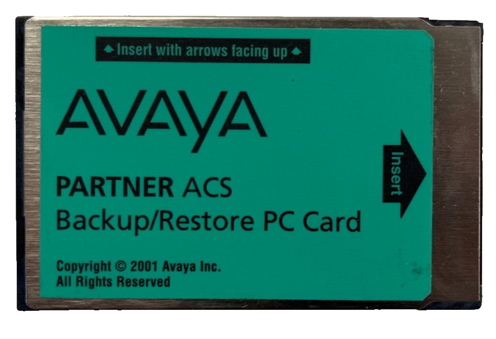 Avaya Partner ACS Backup/Restore PC Card