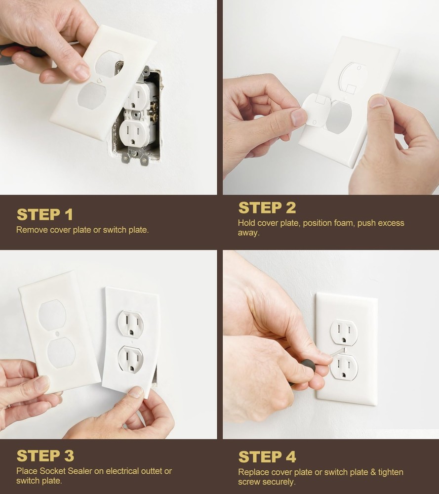 Outlet Insulators Draft Sealers, 30 Pack Electrical 30, White