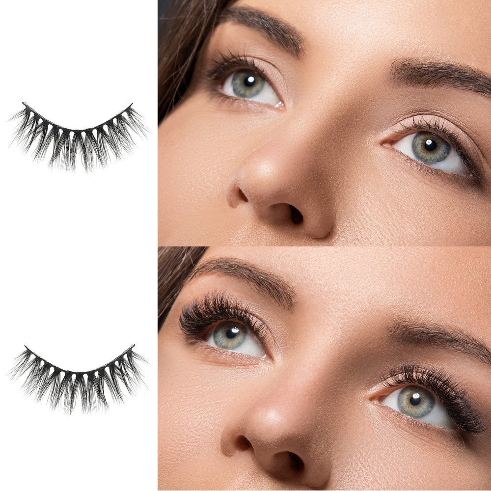 S01 False Eyelashes for Makeup Black 10 Pair