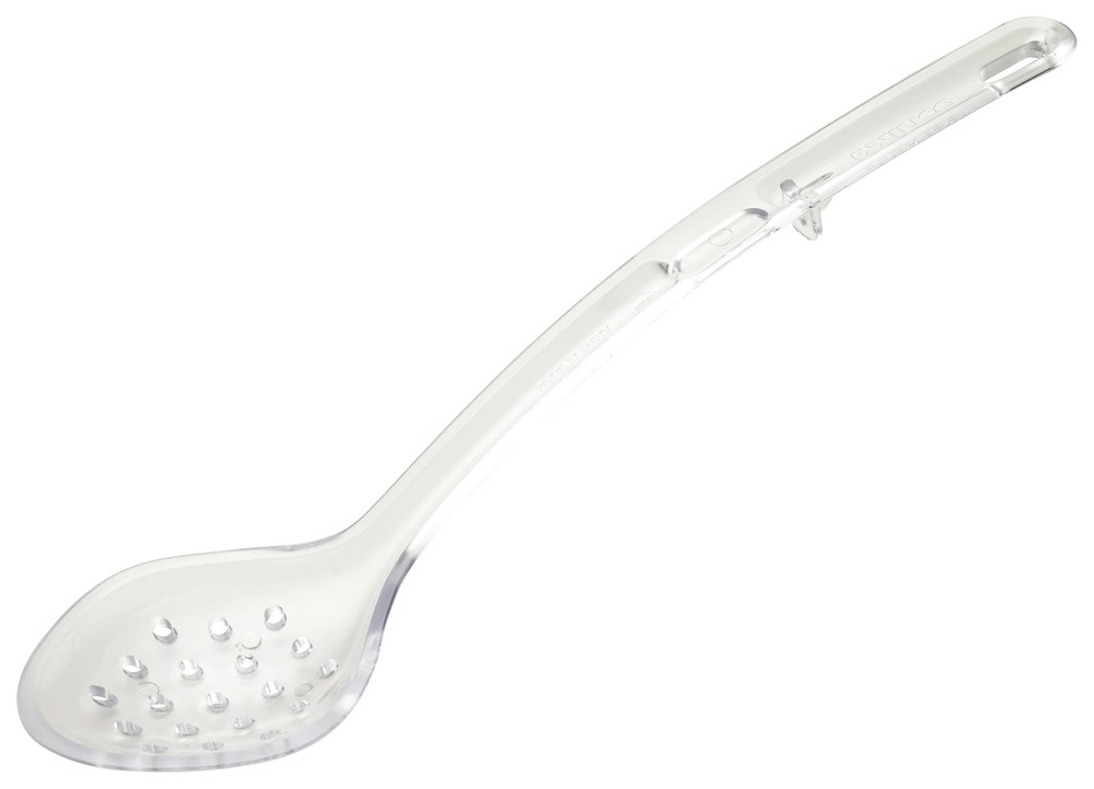13" Perforated Serving Spoon, Clear, PC, Curve (12 Each)