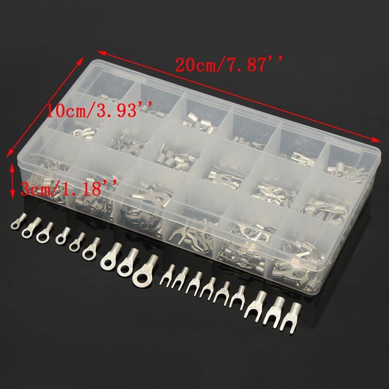 330pcs 18 Sizes Bare Wire Crimp Spade Terminals Connectors Assortment Kit