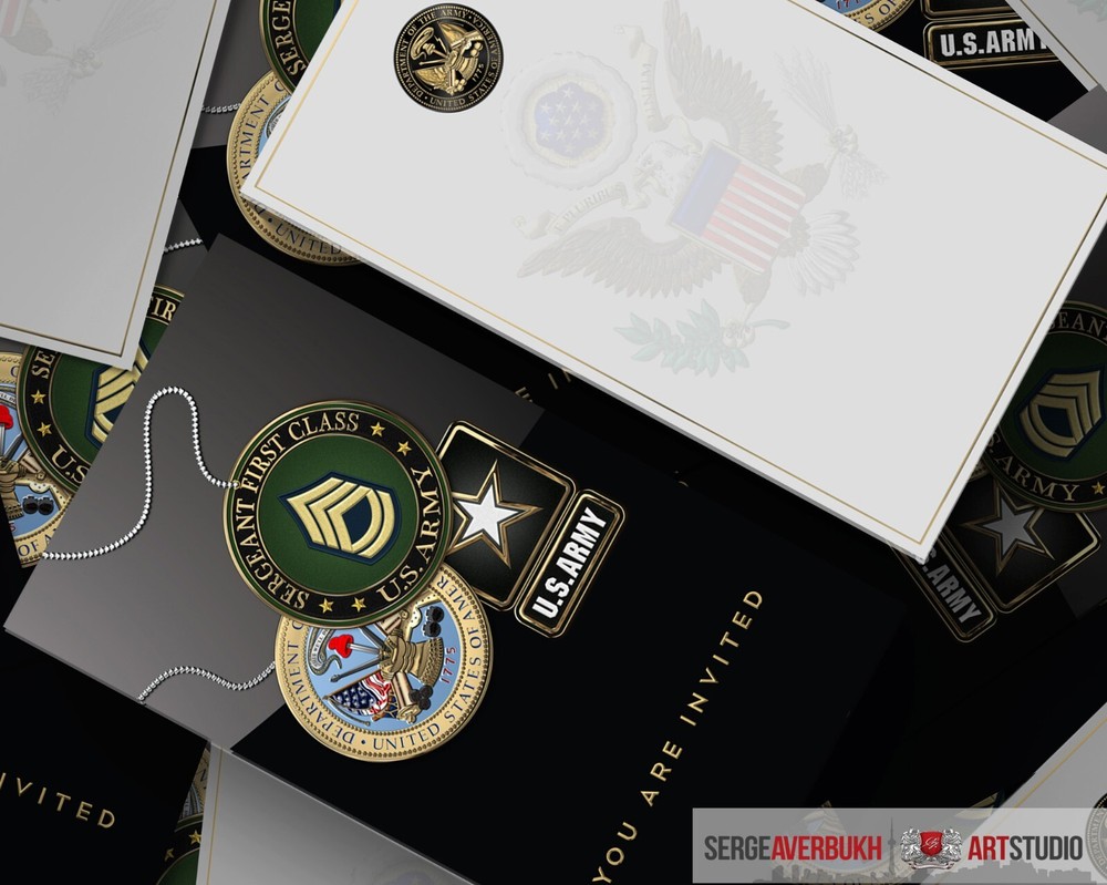 Customizable US Army Sergeant First Class Invitation Template DIGITAL DOWNLOAD