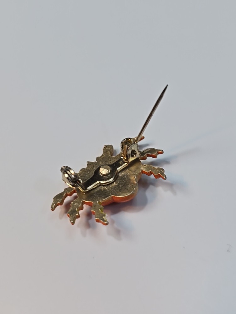 Orange Crab Lapel Pin