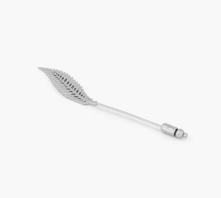 Solid 935 Argentium Silver Beautiful Feather Design Men's Lapel Pin
