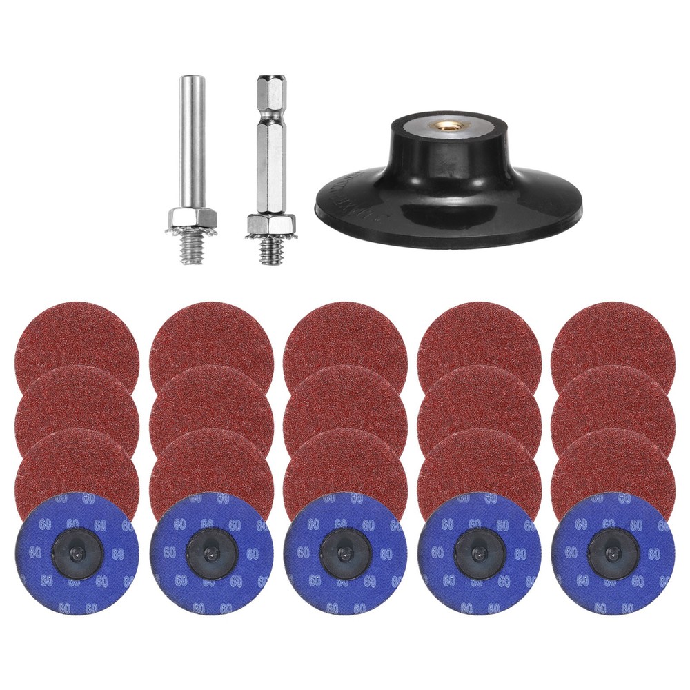 23pcs Quick Change Disc Set 3" Roll Lock Sanding Disc 60 Grits with Disc Holder
