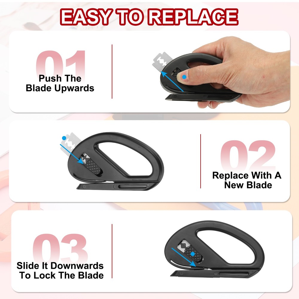 2Pack Wrapping Paper Cutter with Blade for Wrapping Paper, Black