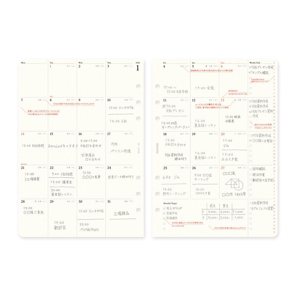 PLOTTER System Planner Refill 2026 A5 Monthly (Starts December 2025)
