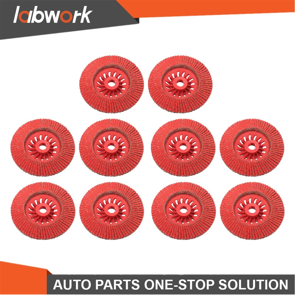 Labwork 10 PCS 4-1/2" x 7/8" 40 Grits Type 29 Ceramic Grain Flap Sanding Discs