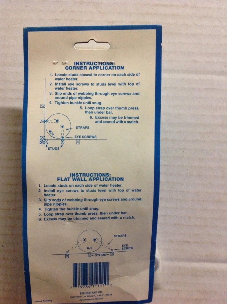 Earthquake Securstrap Your Water Heater