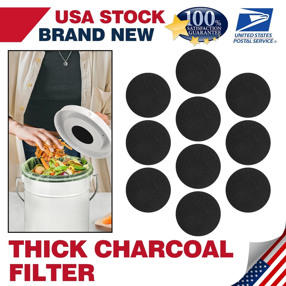 10x Charcoal Filters Compost Bin Replacement Filter Round 6.7 inch Extra Thick