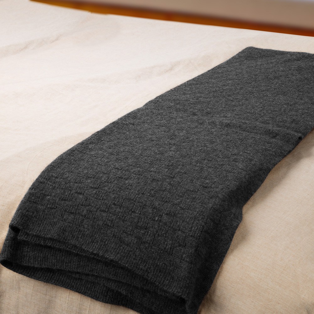 Bemboka Angora/Superfine Merino Lightbox Throw Charcoal