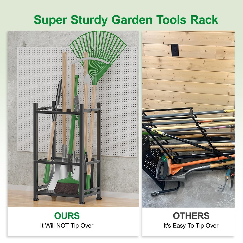 Dirza Garden Tool Organizer,Yard Tool Organizer for Garage Organization and S...