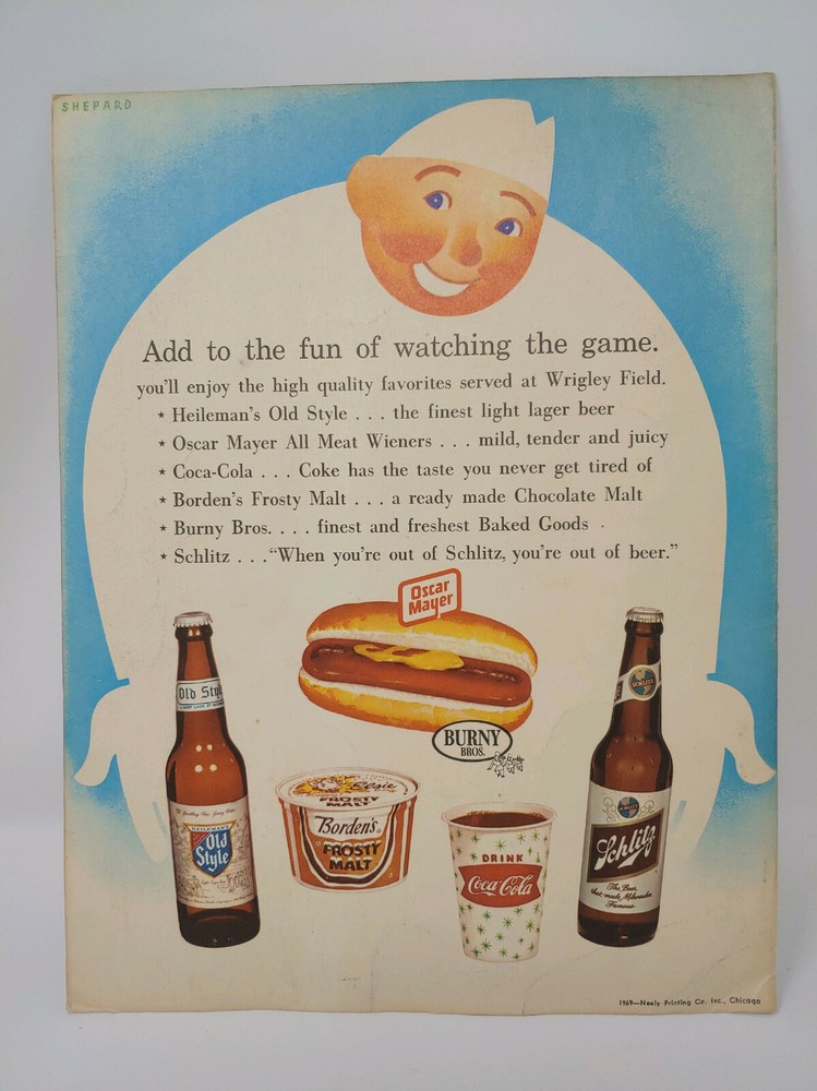 1969 Chicago Cubs Game Program vs Pittsburgh Pirates 9-5-69