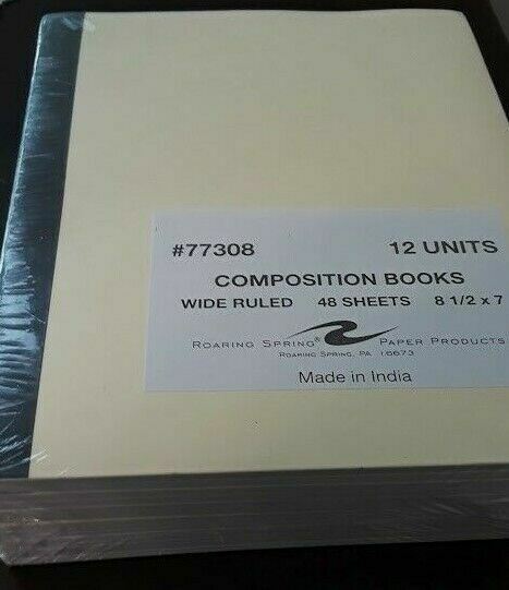 (60 Pack) Roaring Spring Tape Bound Composition Notebook, 7" x 8 1/2", 48 Sheets