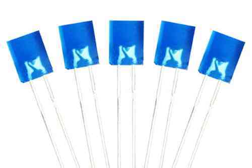 50 x Light Emitting Diodes, LED Rectangular Blue 2x5mm Very Bright