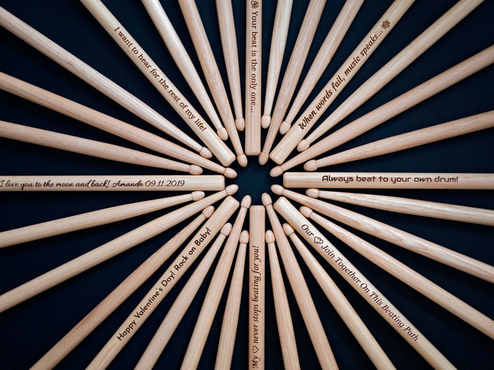 Customized Drumsticks Personalized Engraved Drum Sticks 1PAIR Gift for Musician 