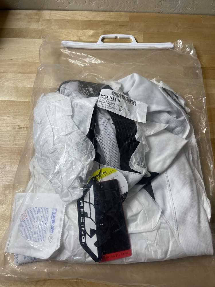 Fly Racing Kinetic Mesh Sym Pants White/Black Size 40