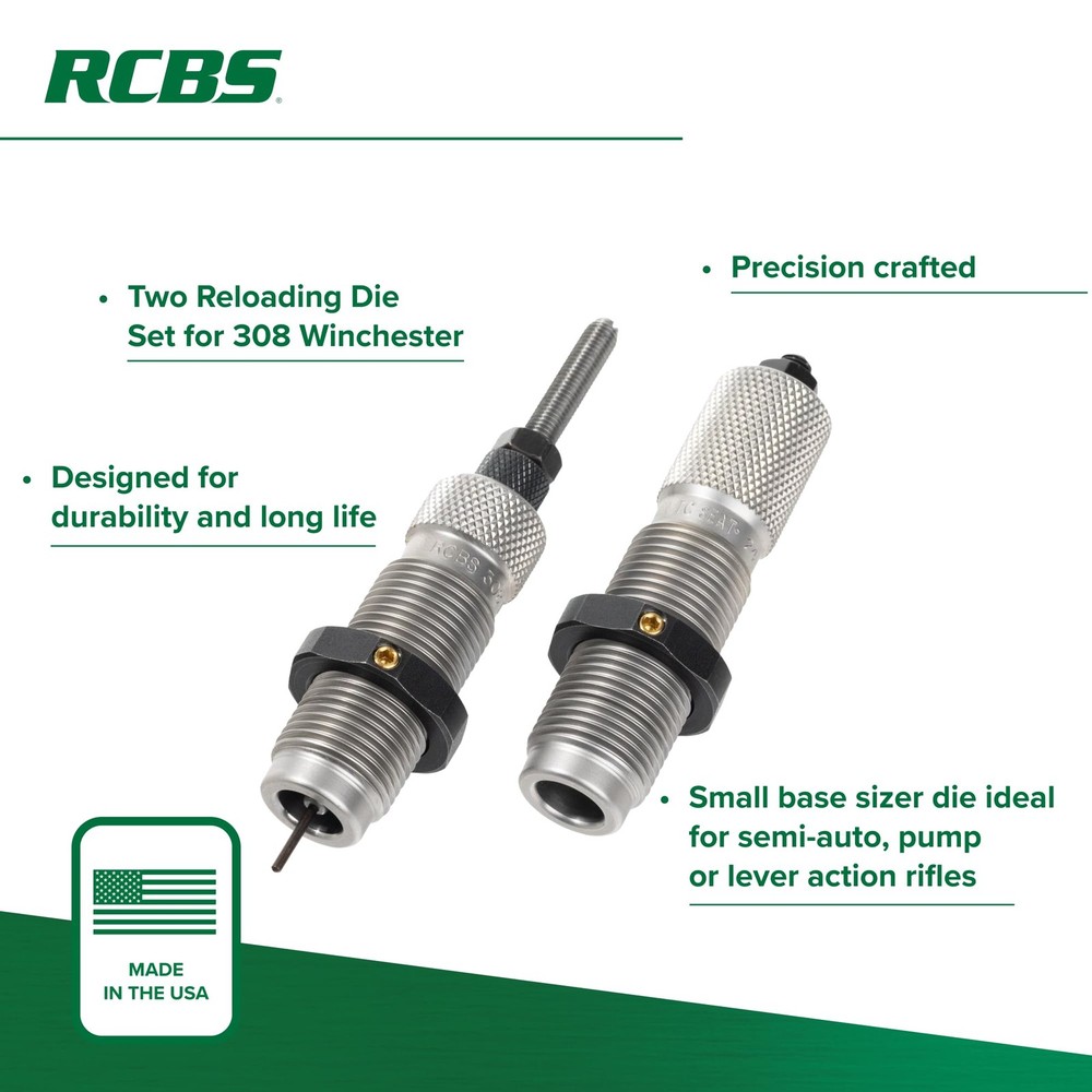 RCBS Small Base .308 Win Reloading Die Set for Semi-Automatic Rifles