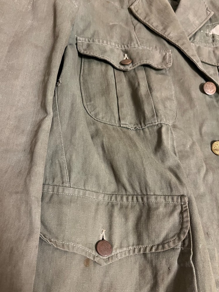 ORIGINAL WW2 JAPANESE NAVAL LANDING FORCE 3 BUTTON JACKET!!