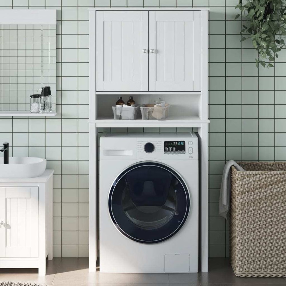 Washing Machine Cabinet White Solid pine wood Standard