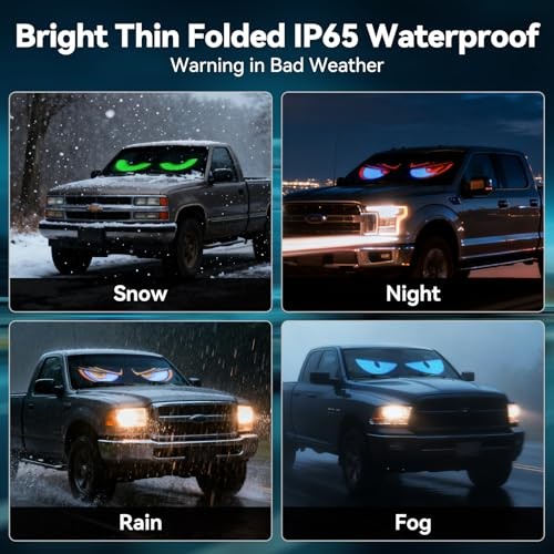 Devil Eyes Windshield LED Light 2PCS 13.7"x4" - Sync Programmable with