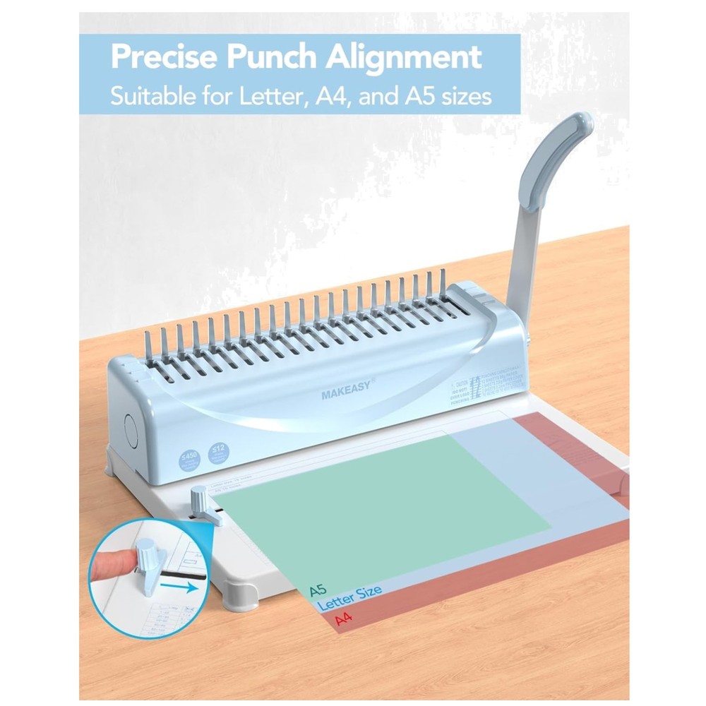 Easy Operation Comb Binding Machine, 450 Sheets