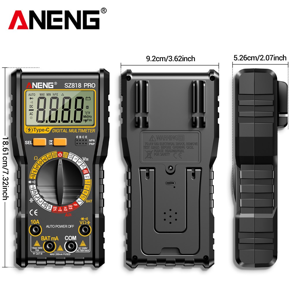 Digital Multimeter Voltmeter AC DC Volt Meter Ohmmeter Auto Range Tester
