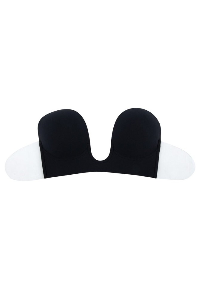 BeWicked Deep V Bra - Black - U Shape Microfiber & Silicone Bra