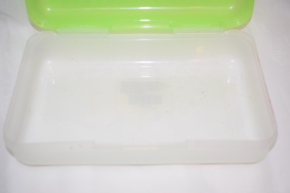 Vintage Bright Green Spacemaker Pencil Case Snap Lid Durable Plastic Storage Box