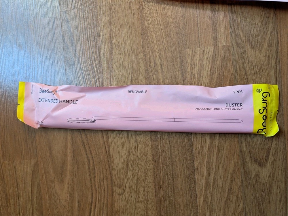 BeeSurg Pink Duster Refills Starter Kit Extended Handle 6 Pcs Dust Replacements