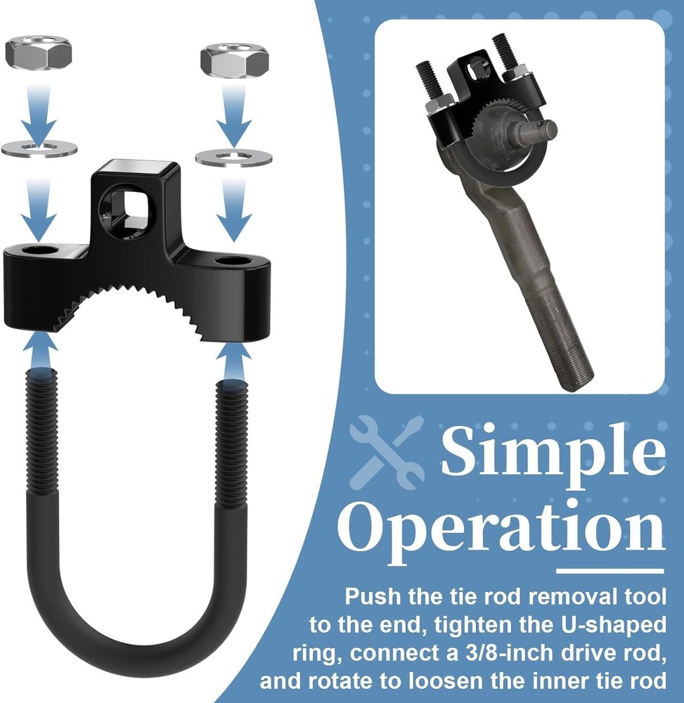 Inner Tie Rod Removal Tool FOR Steering Rack Tie Rod Puller 3/8" Low Profile
